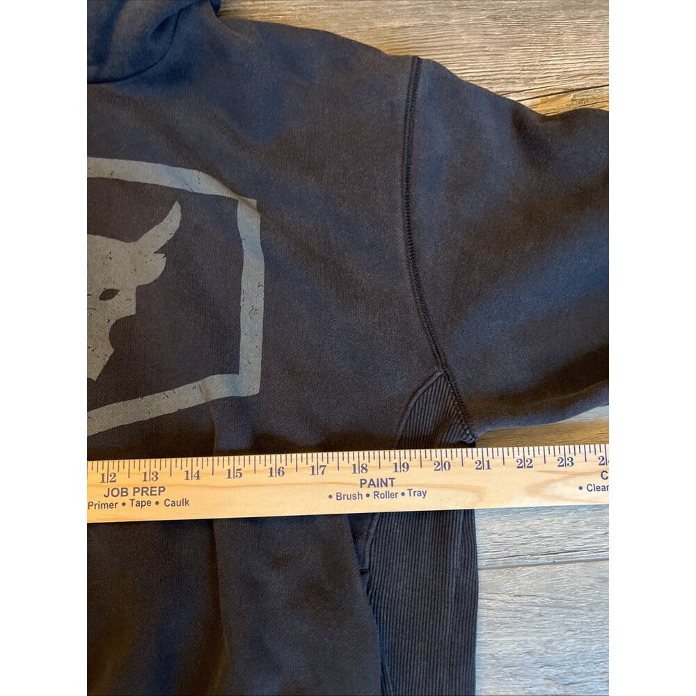 Under Armour Sweatshirt Mens M Black Project Rock Hoodie Pullover Brahma Bull - Picture 5 of 9